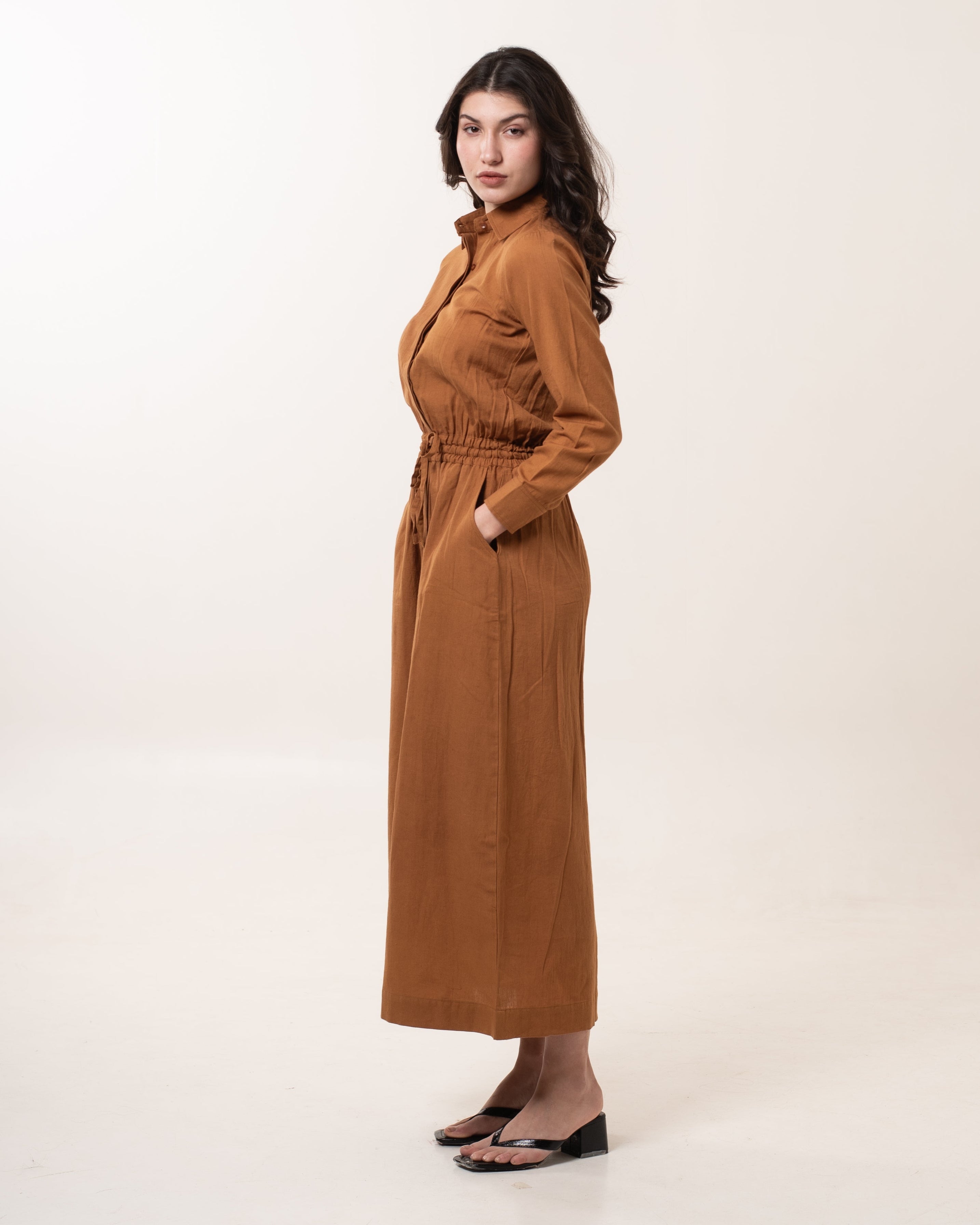 Cinnamon Allure Slit Dress