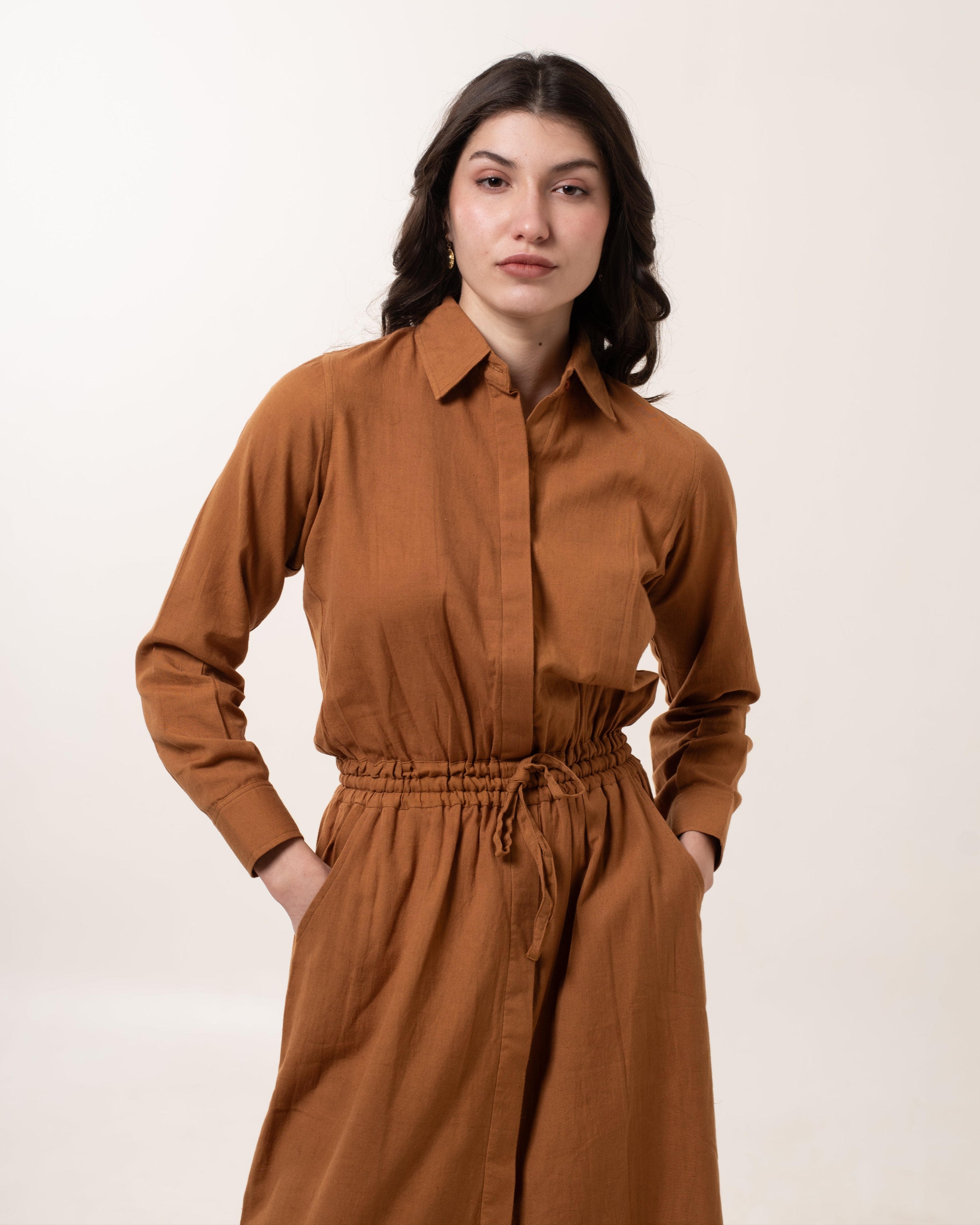 Cinnamon Allure Slit Dress