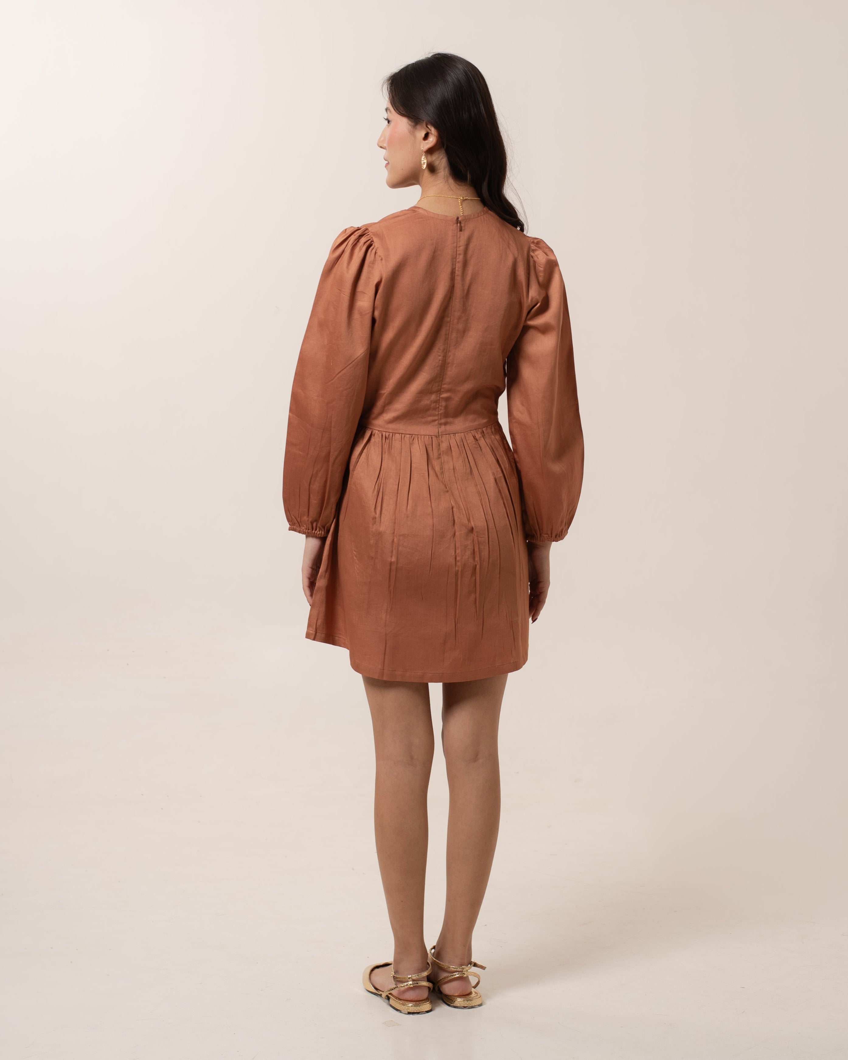 Toasted Zephyr Cut-Out Dress