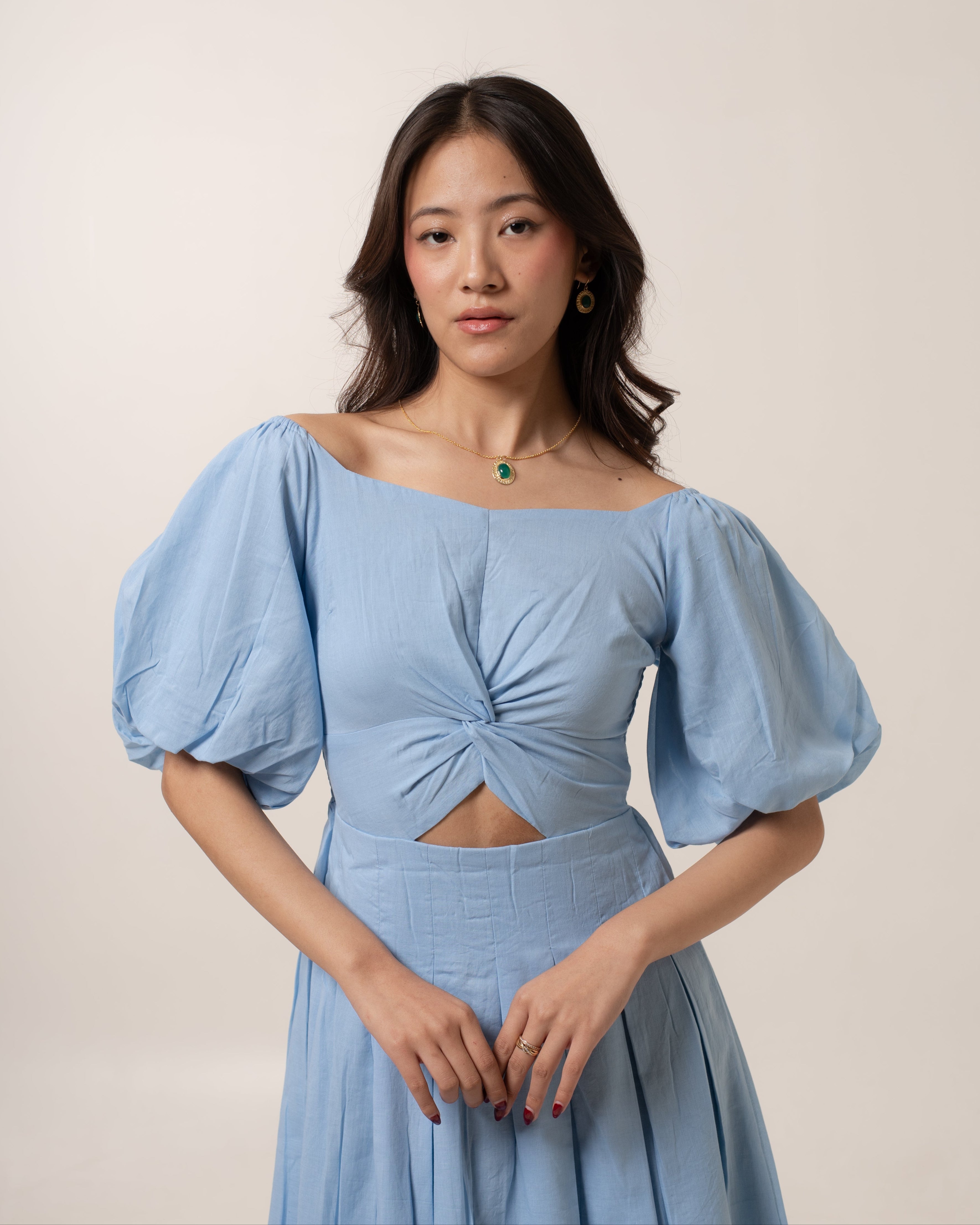 Azure Soft Knot Dress