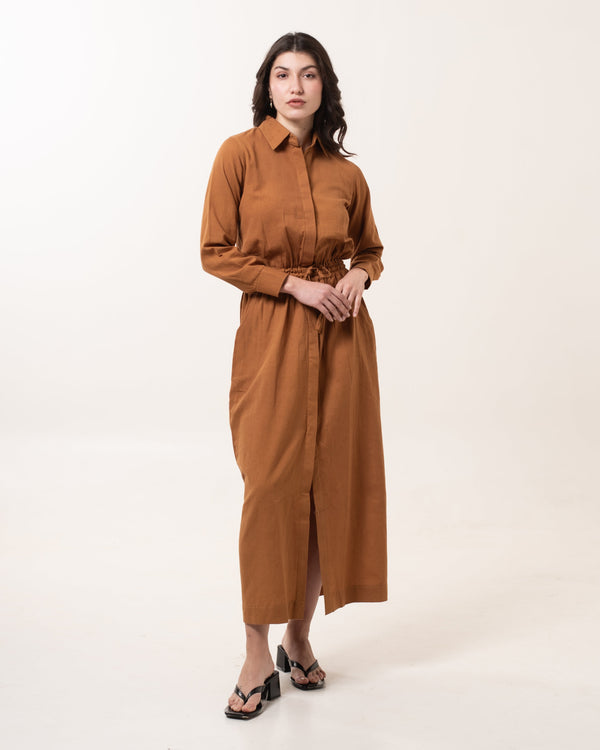 Cinnamon Allure Slit Dress